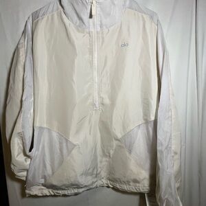 ALO Yoga Cream and White Jacket
